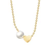 925 Sterling Silver Necklaces with Plastic Pearl plated fashion jewelry & for woman 450mm Sold By PC