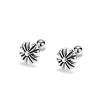 925 Sterling Silver Stud Earrings platinum plated fashion jewelry & for woman original color Sold By PC