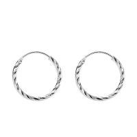 925 Sterling Silver Hoop Earrings, platinum plated, different size for choice & for woman, original color, Sold By Pair