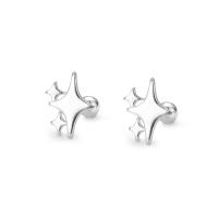 925 Sterling Silver Stud Earrings silver color plated fashion jewelry & for woman silver color Sold By PC