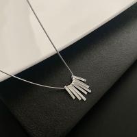 Titanium Steel Necklace with 1.96inch extender chain Geometrical Pattern snake chain & for woman original color Length Approx 15.7 Inch Sold By PC