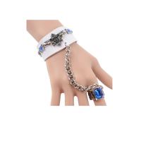 Gothic Bracelet Ring PU Leather with Zinc Alloy & Acrylic punk style & Unisex & adjustable US Ring .5 Length Approx 6.7-7.8 Inch Sold By PC