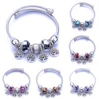European Bracelet Zinc Alloy with Crystal plated for woman & hollow 60mm Sold By PC