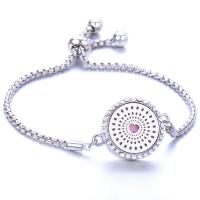 Perfume Aromatherapy Bracelet 316L Stainless Steel with Brass adjustable & for woman & with rhinestone & hollow 23mm Length Approx 9.4 Inch Sold By PC