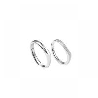 Couple Finger Rings 925 Sterling Silver platinum color plated Adjustable & open Sold By PC