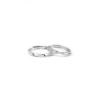 Pár prsteny, 925 Sterling Silver, platinové barvy á, Nastavitelný & otevřeno & různé styly pro výběr, Prodáno By PC