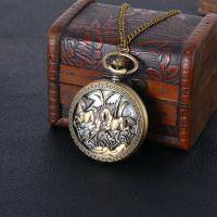 Pocket Watch, Tibetan Style, with Glass, antique brass color plated, waterproofless & Unisex, 46x15mm, Length:Approx 16.92 Inch, 10PCs/Lot, Sold By Lot