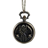 Pocket Watch, Tibetan Style, with Glass, antique brass color plated, waterproofless & Unisex & epoxy gel, 46x16mm, Length:Approx 16.92 Inch, 10PCs/Lot, Sold By Lot