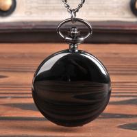 Pocket Watch, Tibetan Style, with Plastic, gun black plated, waterproofless & Unisex, 46x15mm, Length:Approx 16.92 Inch, 10PCs/Lot, Sold By Lot