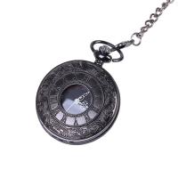 Pocket Watch, Tibetan Style, with Plastic, gun black plated, waterproofless & Unisex, 46x16mm, Length:Approx 16.92 Inch, 10PCs/Lot, Sold By Lot