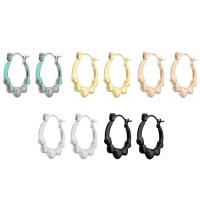 Stainless Steel Hoop Earring, 304 Stainless Steel, Vacuum Ion Plating, fashion jewelry & for woman, more colors for choice, 18*20*3mm, Sold By Pair