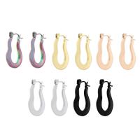 Stainless Steel Lever Back Earring 304 Stainless Steel Vacuum Ion Plating fashion jewelry & for woman 16*24*3.5mm Sold By Pair