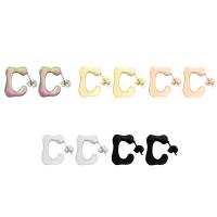 Stainless Steel Stud Earrings, 304 Stainless Steel, Vacuum Ion Plating, fashion jewelry & for woman, more colors for choice, 23*17*4mm, Sold By Pair