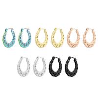 Stainless Steel Hoop Earring, 304 Stainless Steel, Vacuum Ion Plating, fashion jewelry & for woman, more colors for choice, 21*22*2mm, Sold By Pair
