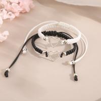 Zinc Alloy Bracelet Set with Linen 2 pieces & Adjustable & fashion jewelry & Unisex nickel lead & cadmium free Length Approx 16-34 cm Approx 18.5-36.5 cm Sold By Set
