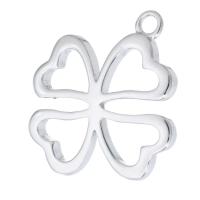 Stainless Steel Pendants, 316 Stainless Steel, Four Leaf Clover, DIY & hollow, original color, 26*27.5mm, Hole:Approx 2.5mm, Sold By PC