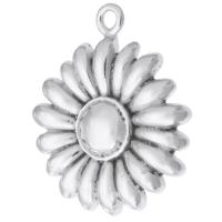 Stainless Steel Flower Pendant, 316 Stainless Steel, DIY, original color, 27x32x5mm, Hole:Approx 2mm, Sold By PC