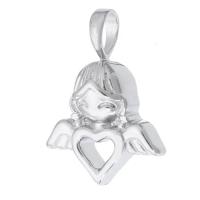 Stainless Steel Heart Pendants, 316 Stainless Steel, Angel, DIY, original color, 23*31.5*9mm, Hole:Approx 6mm, Sold By PC