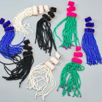 Fashion Fringe Earrings Zinc Alloy with Seedbead & Resin fashion jewelry & for woman Sold By Pair