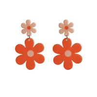 Acrylic Jewelry Earring with Iron Flower fashion jewelry & for woman 58mm Sold By Pair