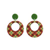 Acrylic Jewelry Earring with Iron Round fashion jewelry & for woman 57mm Sold By Pair
