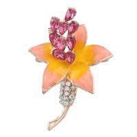 Rhinestone Brooch, Tibetan Style, Flower, fashion jewelry & for woman & enamel & with rhinestone, more colors for choice, 51x37mm, Sold By PC