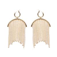 Fashion Fringe Earrings, Tibetan Style, with Glass Beads, plated, fashion jewelry & for woman, 100x40mm, Sold By Pair