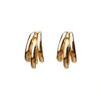Eisen Ohrring, plattiert, Modeschmuck & unisex, Goldfarbe, 27x13x28mm, verkauft von Paar