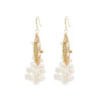 Freshwater Pearl Earrings with Brass real gold plated fashion jewelry & for woman 60mm Sold By Pair