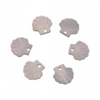 Μενταγιόν Shell, Γλυκού νερού Shell, Σκαλιστή, κοσμήματα μόδας & DIY, λευκό, 13x15mm, Sold Με PC