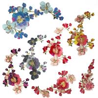 Sewing on Patch, Polyester, Flower, Embroidery, for woman, more colors for choice, 330x580mm, Sold By PC