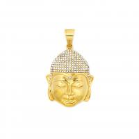 Stainless Steel Pendants, 316 Stainless Steel, Buddha, Vacuum Ion Plating, Unisex & with rhinestone, more colors for choice, 37x44mm, Sold By PC
