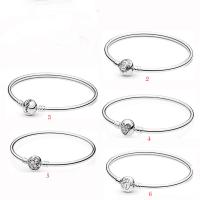 European Bracelet Chain, 925 Sterling Silver, with Cubic Zirconia, different length for choice & different styles for choice & for woman, more colors for choice, Sold By PC