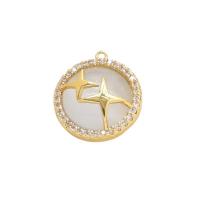 Brass Pendant with Cats Eye gold color plated DIY & micro pave cubic zirconia golden nickel lead & cadmium free Sold By PC