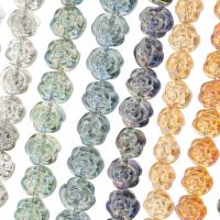 Kristall-Perlen, Kristall, Blume, plattiert, DIY, mehrere Farben vorhanden, 12x14x9mm, verkauft per ca. 25 ZollInch Strang