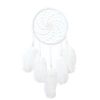 Moda Dreamcatcher, pluma, con Perlas plásticas & fundición, hecho a mano, Colgando & para mujer, Blanco, 200x630mm, Vendido por UD