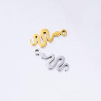 Stainless Steel Pendants, 304 Stainless Steel, Snake, Vacuum Ion Plating, DIY, more colors for choice, 9x12mm, 5PCs/Bag, Sold By Bag