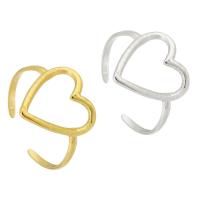 304 Stainless Steel Open Finger Ring, Heart, polished, fashion jewelry & for woman, more colors for choice, 15mm,1.5mm, US Ring Size:8.5, Sold By PC