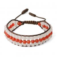 Gemstone Bracelets, with Cotton Cord, three layers & different materials for choice & Unisex, Length:Approx 7.48 Inch, Sold By PC