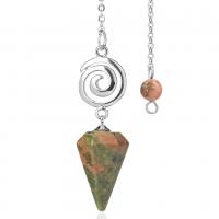 Zinc Alloy Pendulum Pendant with Gemstone & Unisex nickel lead & cadmium free Sold By PC