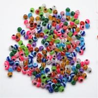 Resin Evil Eye Beads Round epoxy gel DIY & evil eye pattern mixed colors Sold By Bag