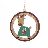 Wood Christmas Hanging Ornaments Flat Round brushwork & Christmas jewelry 100mm Sold By PC
