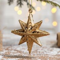 PVC Plastic Christmas Tree Decoration brushwork & Christmas jewelry & hollow golden Sold By Set