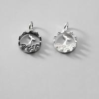 925 Sterling Silver Pendant plated hollow 14mm Sold By PC