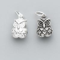 925 Sterling Silver Pendant Owl plated Sold By PC