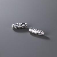 925 Sterling Silver Beads, silver color plated, original color, 21.50x7.50mm, Sold By PC