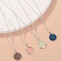 Crystal Necklace Zinc Alloy with Crystal Flat Round platinum color plated 4 pieces & for woman Length Approx 19.6 Inch Sold By PC