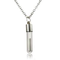 Glassturz Halskette, Glas, mit Zinklegierung, Platinfarbe platiniert, für Frau & glänzend, keine, 25-30mm, Länge:ca. 17.7-19.6 ZollInch, verkauft von PC