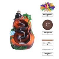 Backflow Incense Burner, Resin, half handmade, for home and office & durable, 84x72x122mm, Sold By PC
