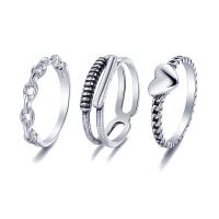 Zinc Alloy ring Set, tre stykker & mode smykker & for kvinde, nikkel, bly & cadmium fri, Solgt af sæt